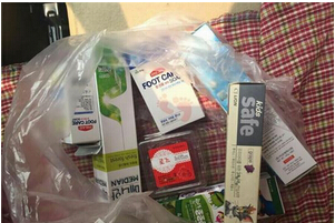 万先生在青岛阳光百货购买的进口商品